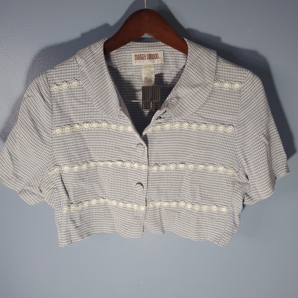 Vintage Maggy London Petites Top Size 10  Made In USA